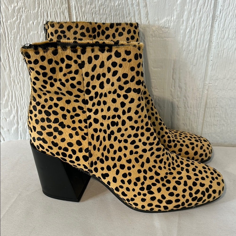 Gap Calf Hair Leopard Print Ankle Boots
